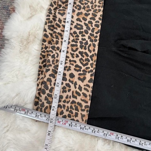 victoria's secret pink yoga fold over flare pants leopard waistband - Picture 6 of 8